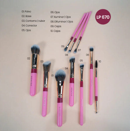 Kit de brochas Fluffy 670 X 10 Brochas Montoc